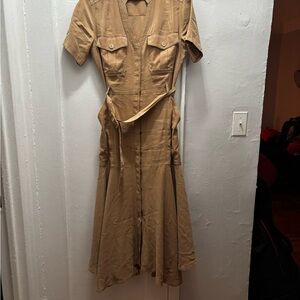 White House Black Market Tan Midi Dress